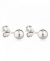 Real 14k White Gold Ball Earring Studs with 14k Push Backs -2mm to 10mm Available - CJ129E04K0J