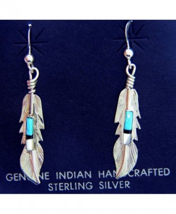 Beautiful Sterling silver Feather earrings inlayed
