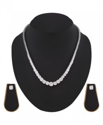 Swasti Jewels Solitaire Necklace Earrings in Women's Jewelry Sets