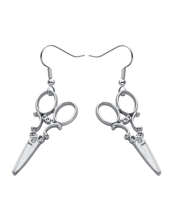 SENFAI Scissor Hoop Dangle Earrings Women Small Fashion Jewelry Hairdresser Gift 3 Tone - C9120P3TMNT