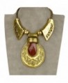 SUMAJU Statement Necklace- Bib Collar Statement Necklace Pendant Vintage Lucite Carved Teardrop For Women - Red - C312N4TVT97
