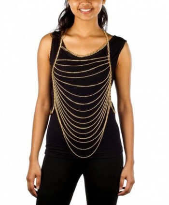 Ladies Goldtone Horizontally Layered Body Chain - C711DXJJN9L