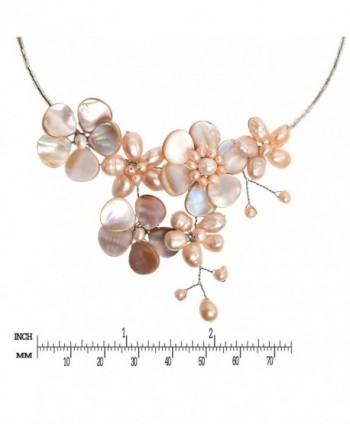 Floral Cultured Freshwater Cluster Necklace in Women's Choker Necklaces