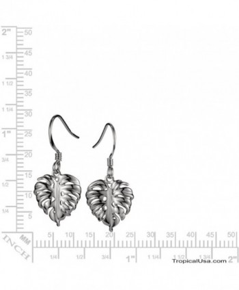 Sterling Hawaiian Jewelry Monstera Earrings