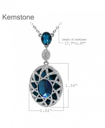 Kemstone Sapphire Zirconia Pendant Necklace in Women's Pendants