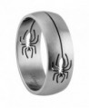 8MM Stainless Steel Matte Finish Spider Design Ring Wedding Band (Size 9 to 13) - CI11BC4IAU1