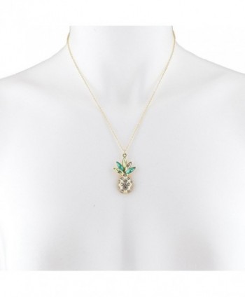 Lux Accessories Rhinestone PIneapple Necklace