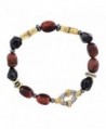Silpada 'Fired Up' Sterling Silver- Brass- Agate- Hematite- and tiger's Eye Stretch Bracelet- 6.75" - C512N0DUOY1