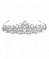 FANZE Women's Austrian Crystal Cream Simulated Pearl Victorian Style Heart Bridal Princess Crown Tiara Hairband - CT1832TOCQW