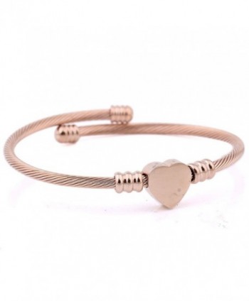 Titanium Shaped Bracelet Twisted - Rose Gold - CG18649KMZ4