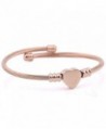 RoseSummer Titanium Shaped Bracelet Twisted - Rose Gold - CG18649KMZ4