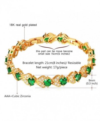 Birthstone Emerald Crystal Bracelet Plated in Women's Tennis Bracelets