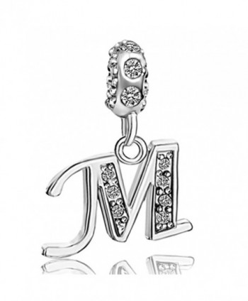 JMQJewelry Letter Initial A-Z Alphabet Beads Dangle Crystal Charms For Bracelets - C7182T2LE5Q