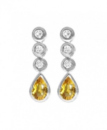 Palmeria Citrine and White Topaz Sterling Silver Drop Earrings - CY114UVL9K7