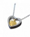 Silver Stainless Steel Heart Within Heart Cremation Necklace Jewelry Pendant Keepsake Urn Necklace - CJ11XJOSBKH