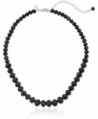 1928 Jewelry Black Graduated Beaded Strand Necklace- 16" + 3" Extender - CN115VCGNRX