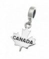 925 Sterling Silver Canada Maple Leaf Dangle For European Charm Bracelets - CU11ZV172FL