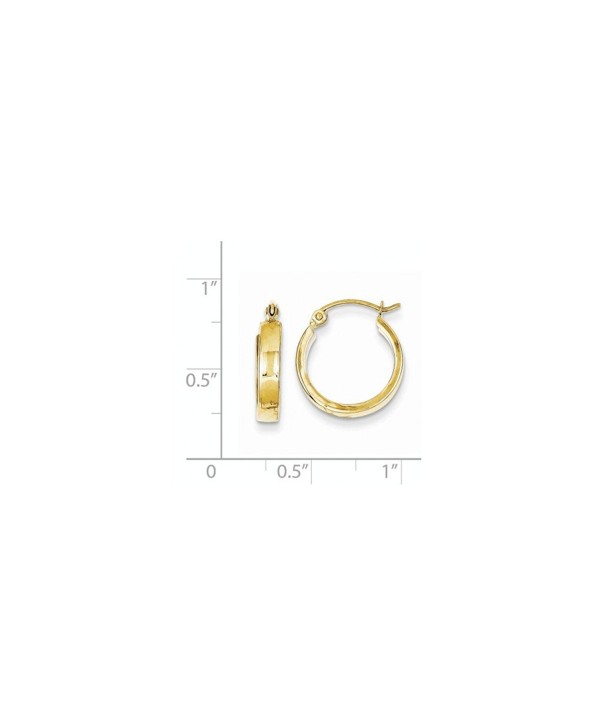 10k Yellow Gold Square Tube Hoop Earrings (0.5IN Long) - C7119CBGW7P