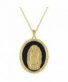 18k Gold Plated Our Lady of Guadalupe Medal Pendant Catholic Necklace Women 19" - C712O51COB1