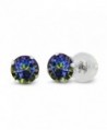 1.20 Ct Round Blue Mystic Topaz 10K White Gold 4-prong Stud Earrings 5mm - CL1191KNIIX