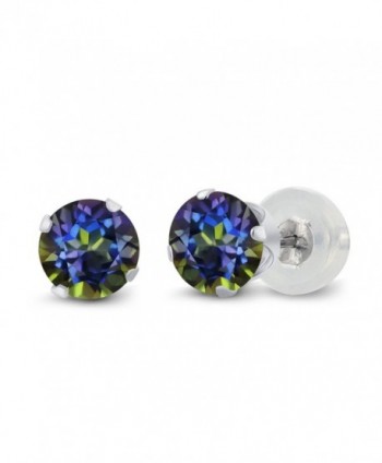 Round Mystic Topaz 4 prong Earrings