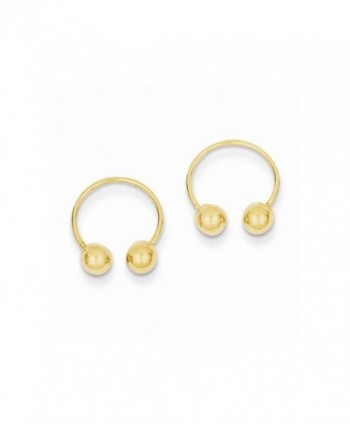 14k Yellow Gold Open Hoop Beaded Earrings - C81202WP8DB