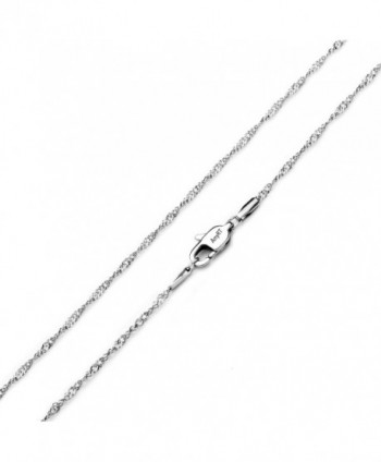 AmyRT Jewelry 2mm Titanium Steel Singapore Chain Silver Necklaces for Women 18" - 30" - CP128SMAEB7
