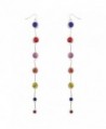Lux Accessories SilverTon Multicolor Imitation Birthstone Circle Dangle Earrings - C7183S3QDM2