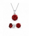 Bling Jewelry Simulated Garnet CZ Set 7mm Sterling Silver Stud Set - CD121PR6GOH