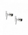 Inox Jewelry Womens Stainless Steel Lighting Bolt Stud Earrings (Metal) - CY11S2Q31D9