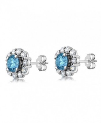 Gemstone Birthstone Sterling Silver Earrings in Women's Stud Earrings