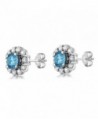Gemstone Birthstone Sterling Silver Earrings in Women's Stud Earrings