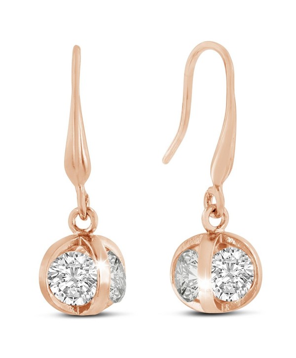 Sparkle Bargain's Swarovski Elements Sparkle Ball Women's Fashion Earrings - Rose - C4128T3S9GX