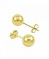 14k High Polished Yellow Gold Ball Stud Earrings With Butterfly & Gift Box - CN11MI46L29