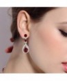 EleQueen Silver tone Zirconia Teardrop Earrings