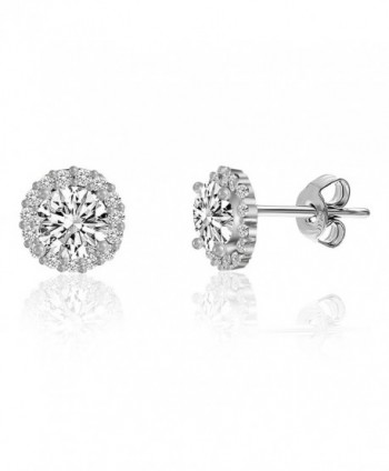 Lesa Michele Cubic Zirconia Stud Earring in Sterling Silver - C912N2DM4S2