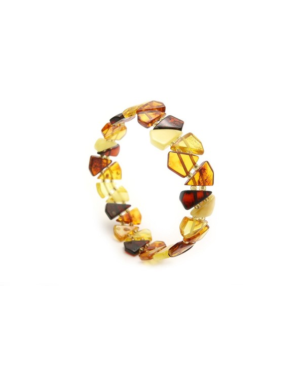 Genuine Natural Baltic Amber Stretch Bracelet For Women - Multicolored - CU11A1FBS15