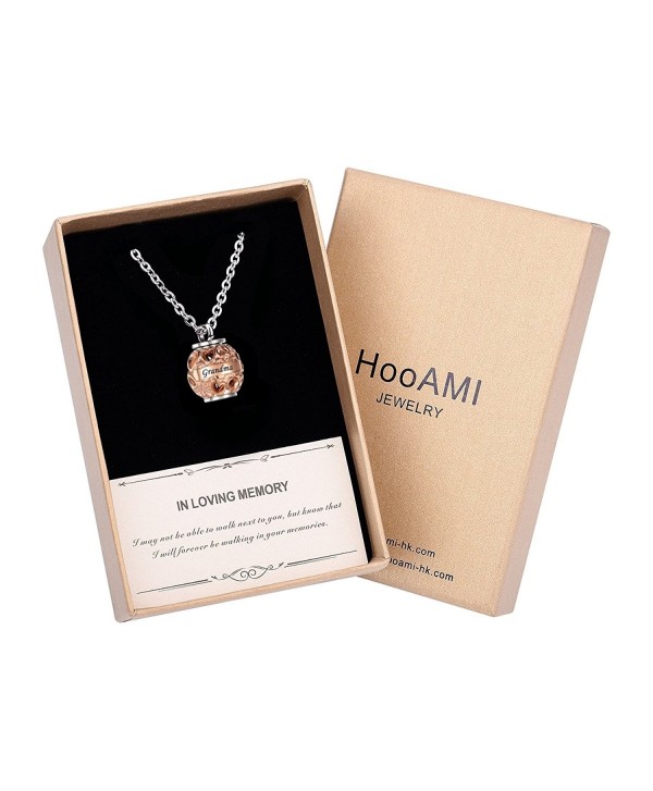 HooAMI Cremation Jewelry Memorial Necklace - Rose Gold-Gift Box - CS18544ZAIC