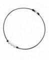 Necklace Pendants Minimalist Collarbone Jewelry - Three Pearl With Leather - C1188T8RYXN