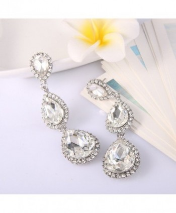 EleQueen Silver tone Austrian Crystal Earrings