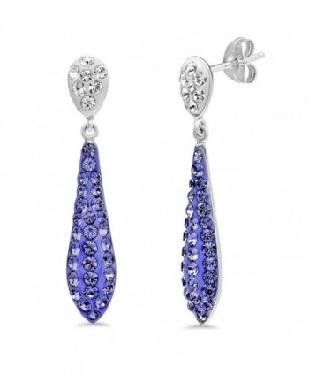 Sterling Silver Purple Crystal Drop Earrings made with Swarovski Crystals - C511TT6S9N3