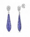 Sterling Silver Purple Crystal Drop Earrings made with Swarovski Crystals - C511TT6S9N3