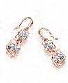 SBLING 18K Rose Gold Plated Cubic Zirconia Drop Earrings(9.5 cttw) - C8120I03M3F