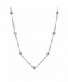 Choker Necklace 925 Sterling Silver Satellite Beaded Chain 13"-15" - CE182MNESM9