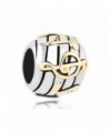 ThirdTimeCharm Golden Music Note Charms Beads Fit European Charm Bracelets - CY12O6MQ2VS