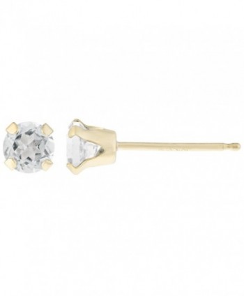 .50 cttw Round 4MM Natural White Topaz 10K Yellow Gold Stud Earrings - CI12EKLFPBP