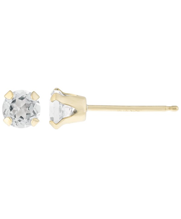 .50 cttw Round 4MM Natural White Topaz 10K Yellow Gold Stud Earrings - CI12EKLFPBP