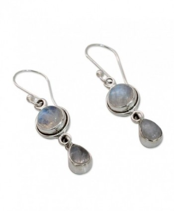 NOVICA Moonstone Sterling Earrings Shimmer