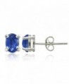 Sterling Silver Genuine Kyanite 6x4mm Oval Stud Earrings - C91829ZHGLA