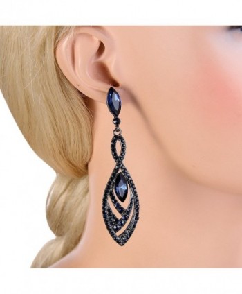 EVER FAITH Marquise Sapphire Color Black Tone